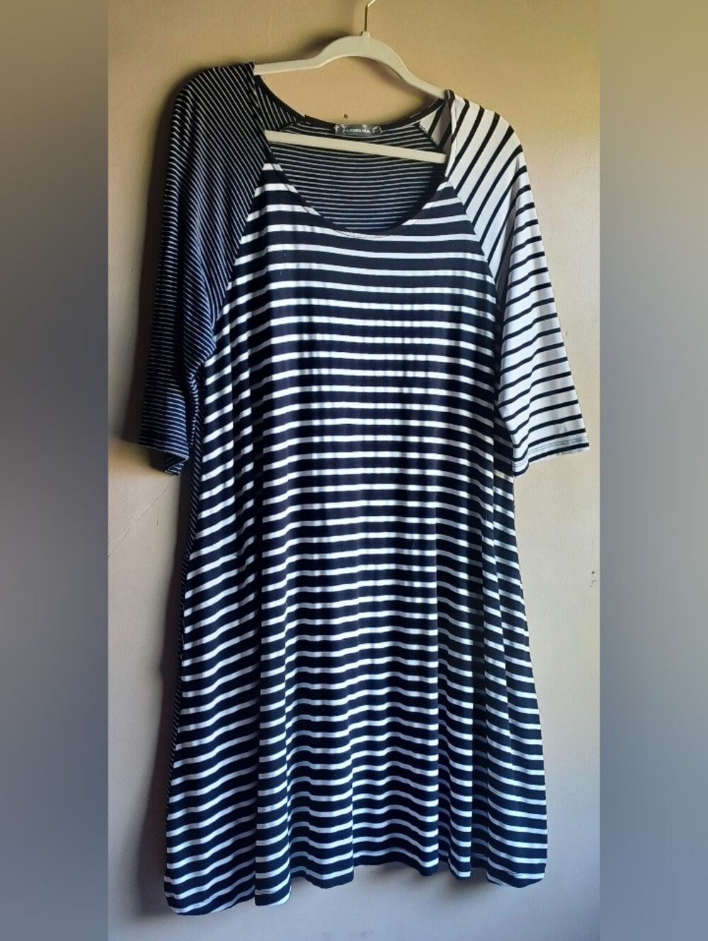 ALEMBIKA mixed Striped 3/4 Sleeves Tunic Dress 8-10 US